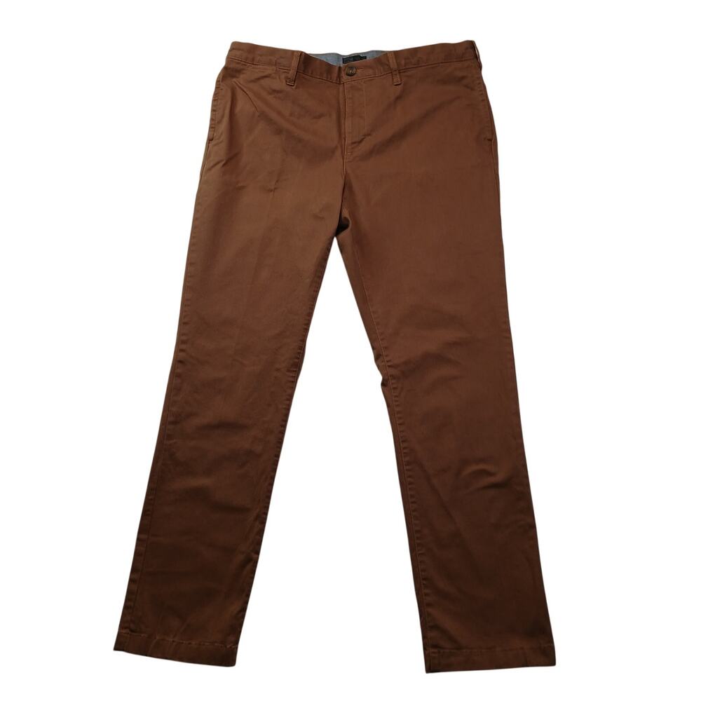 14th and Union Brown Slim Fit Stretch Chino Casual Trousers 38W x 32L